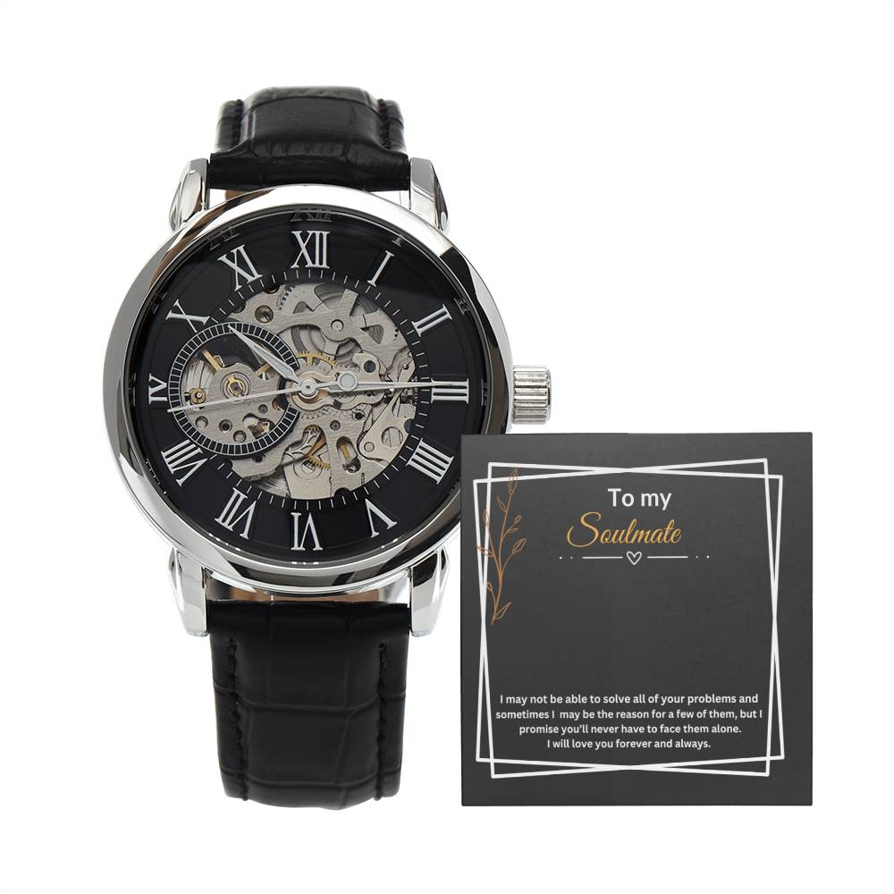 To My Soulmate "Promise" Men's Openwork Watch