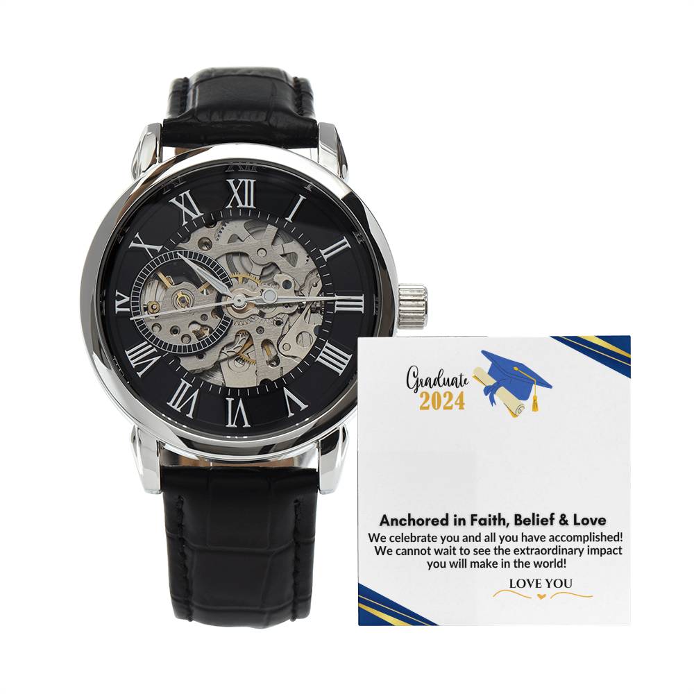 To My Son "Faith, Belief & Love" Graduation Openwork Watch