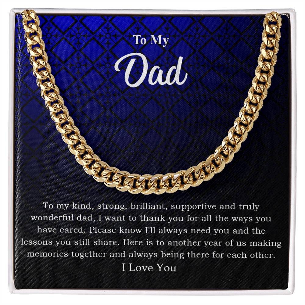 To My Dad "I Love You" Cuban Link Chain Necklace