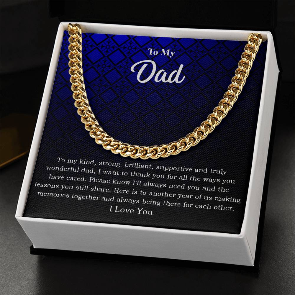To My Dad "I Love You" Cuban Link Chain Necklace