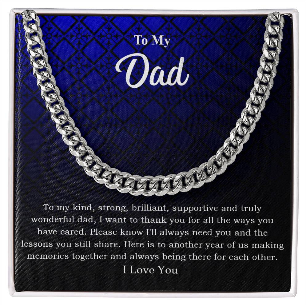 To My Dad "I Love You" Cuban Link Chain Necklace