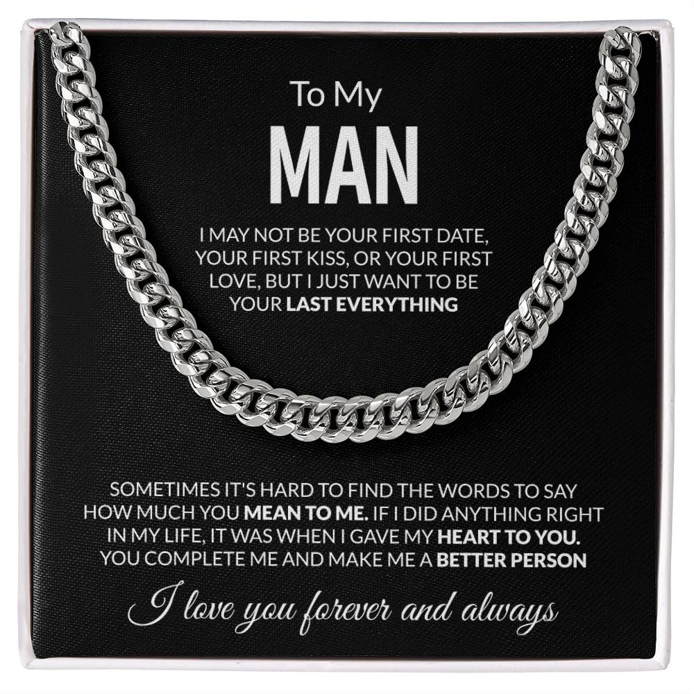 To My Man "You Complete Me" Cuban Link Chain Necklace!