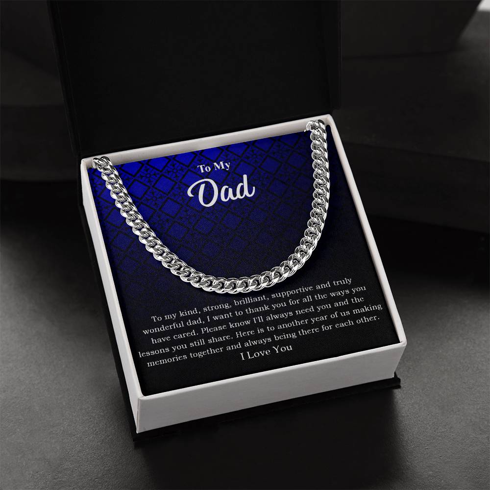 To My Dad "I Love You" Cuban Link Chain Necklace