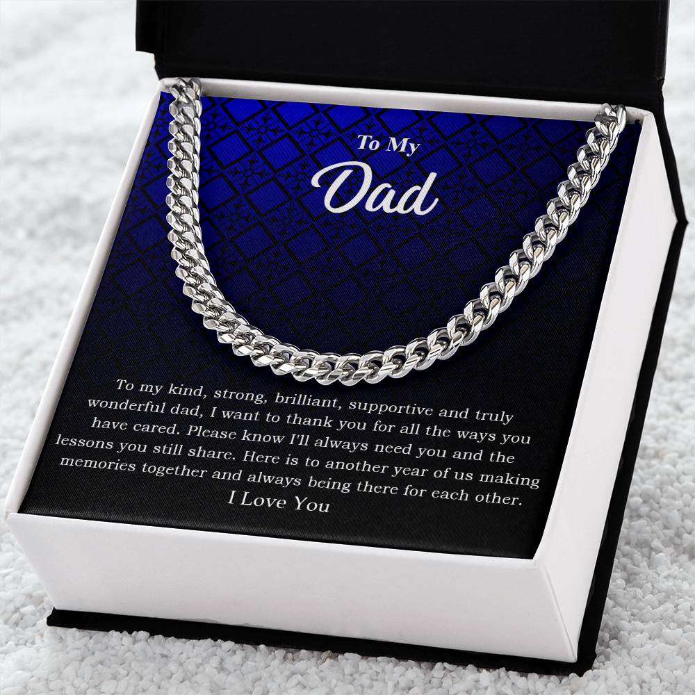 To My Dad "I Love You" Cuban Link Chain Necklace