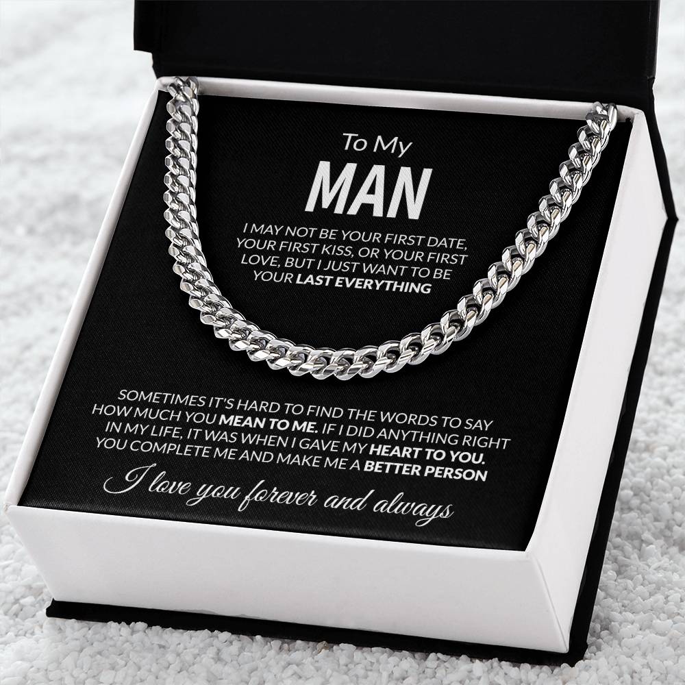 To My Man "You Complete Me" Cuban Link Chain Necklace!