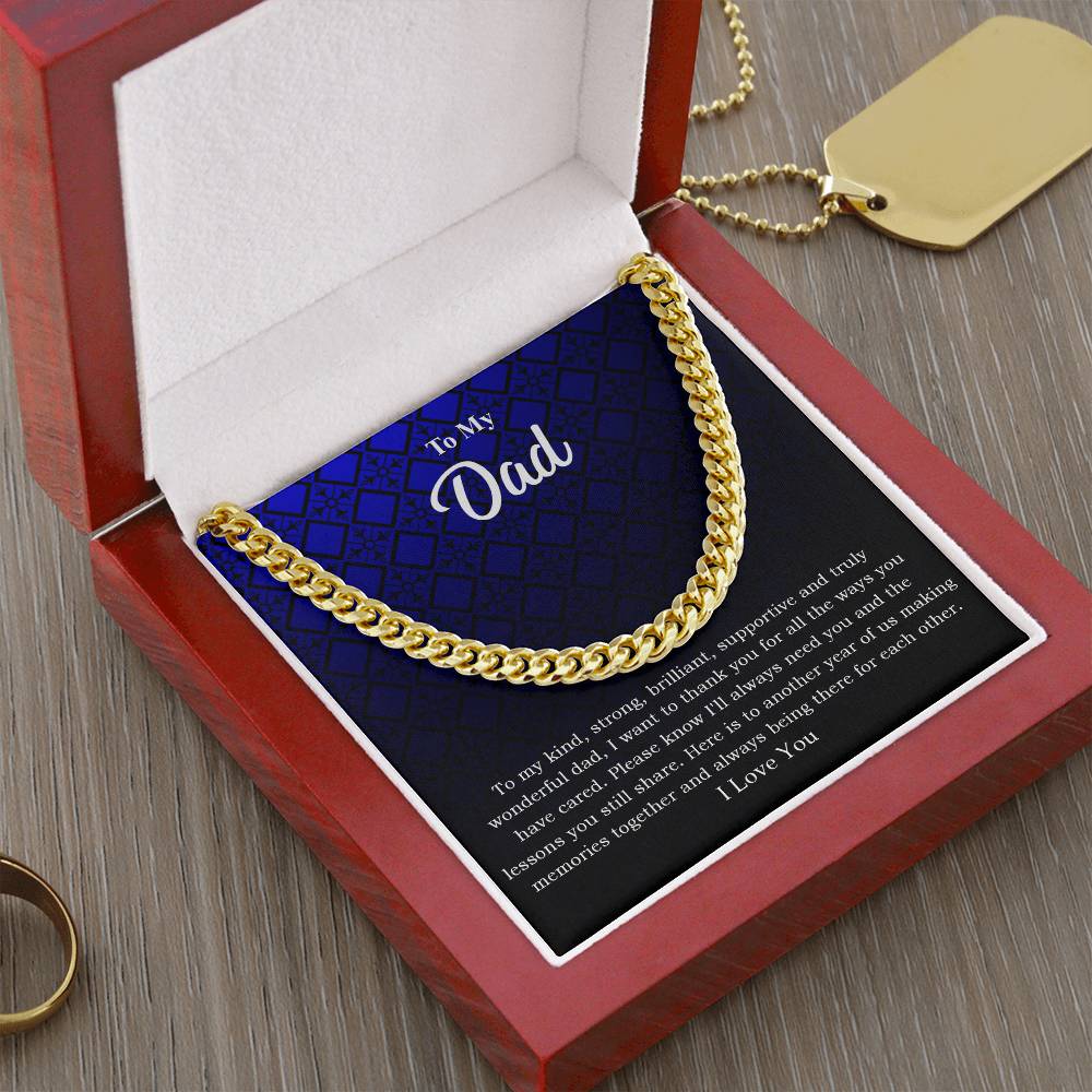 To My Dad "I Love You" Cuban Link Chain Necklace