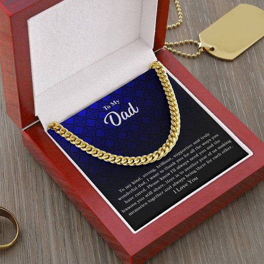 To My Dad "I Love You" Cuban Link Chain Necklace