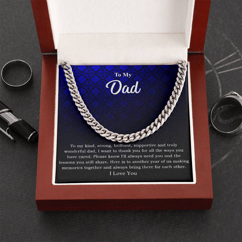 To My Dad "I Love You" Cuban Link Chain Necklace