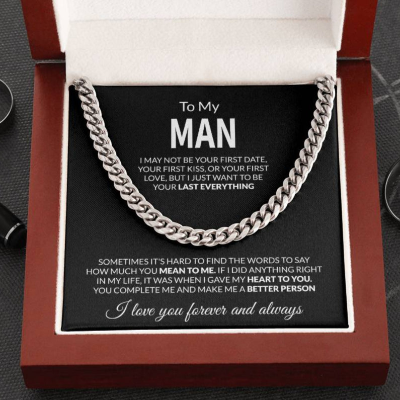 To My Man "You Complete Me" Cuban Link Chain Necklace!