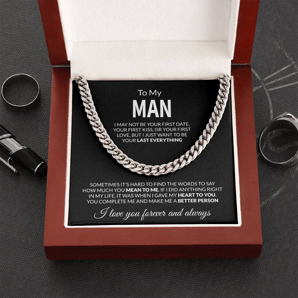 To My Man "You Complete Me" Cuban Link Chain Necklace!