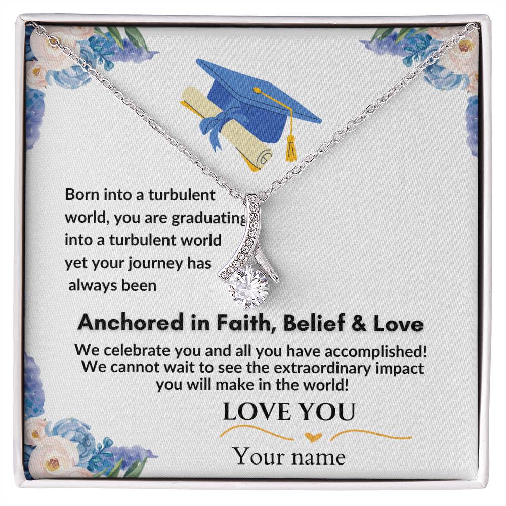Gift for Graduation "Faith, Belief & Love" Alluring Beauty Necklace