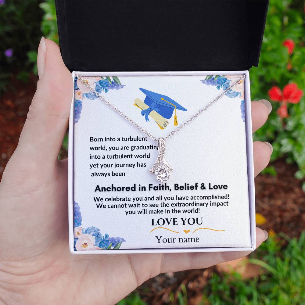 Gift for Graduation "Faith, Belief & Love" Alluring Beauty Necklace