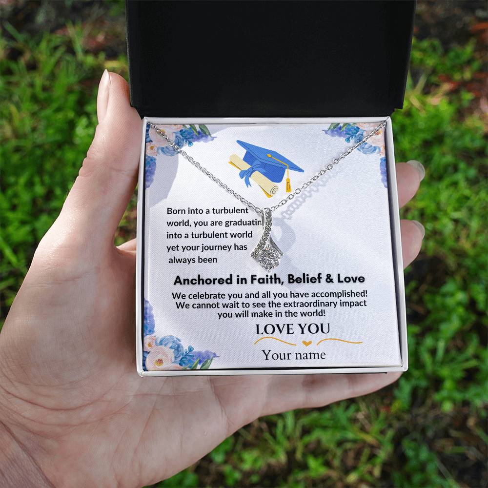 Gift for Graduation "Faith, Belief & Love" Alluring Beauty Necklace