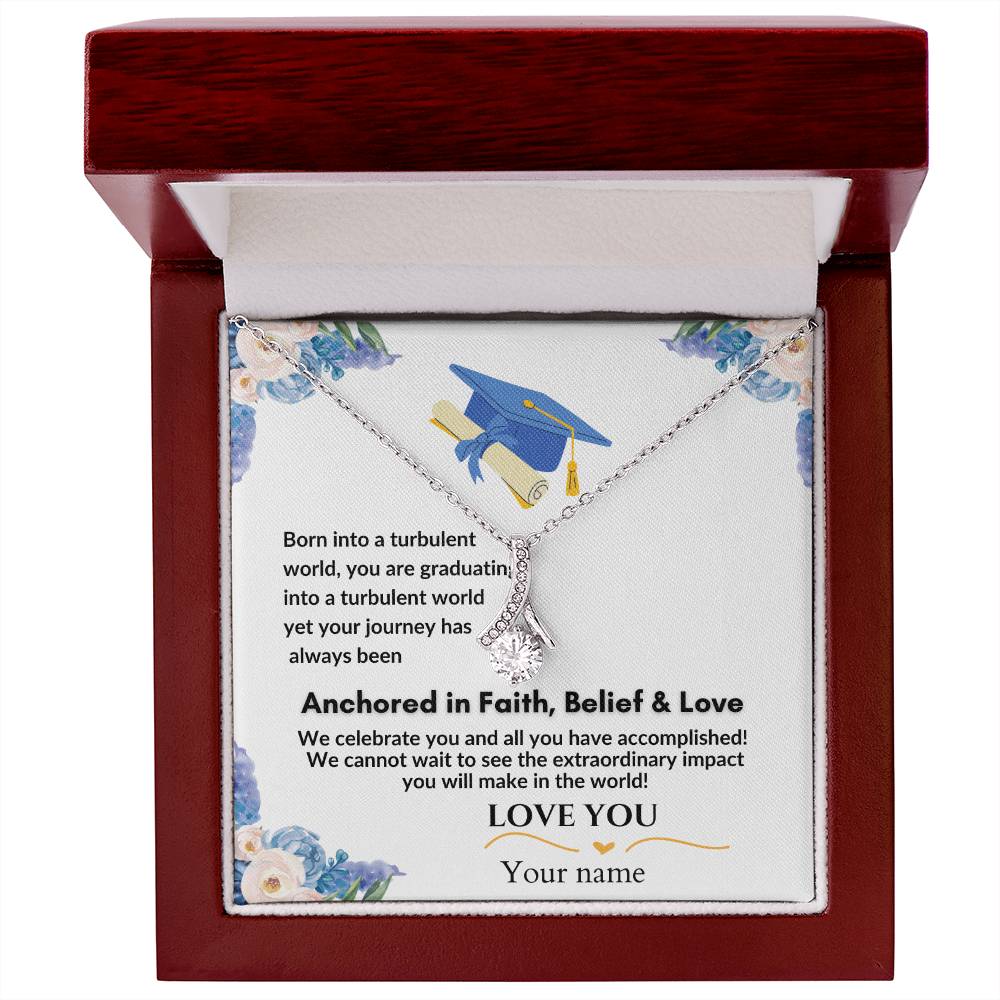Gift for Graduation "Faith, Belief & Love" Alluring Beauty Necklace