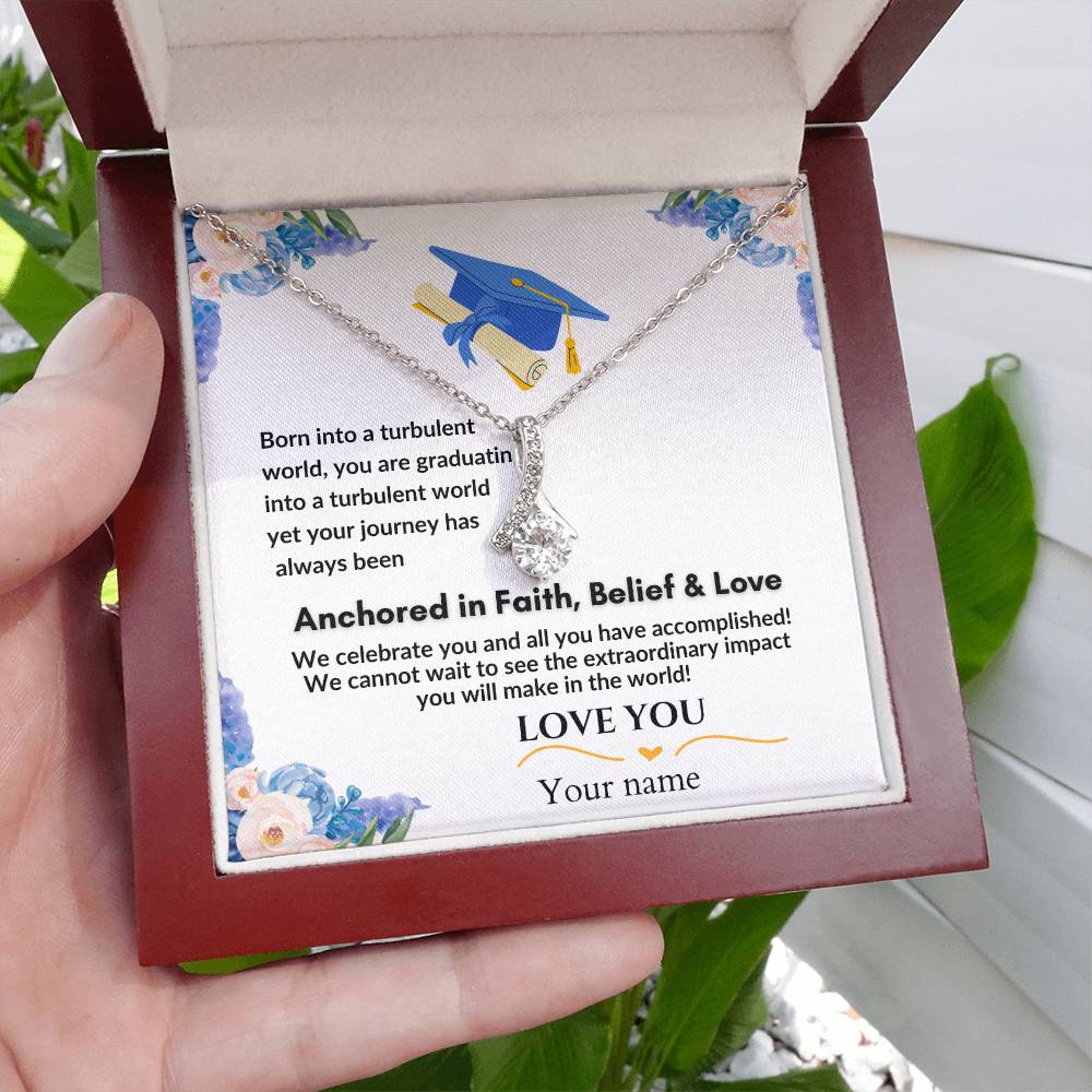 Gift for Graduation "Faith, Belief & Love" Alluring Beauty Necklace