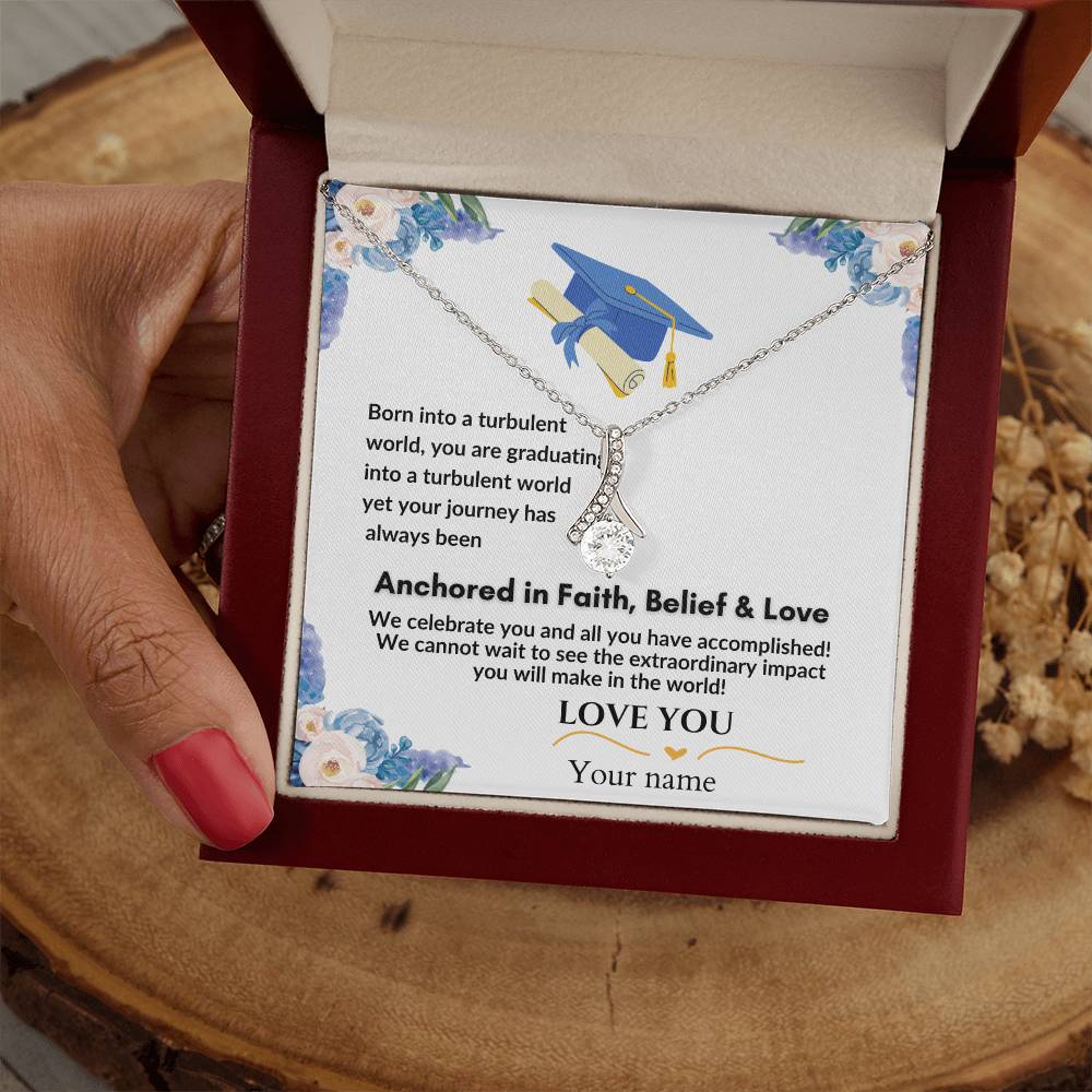 Gift for Graduation "Faith, Belief & Love" Alluring Beauty Necklace