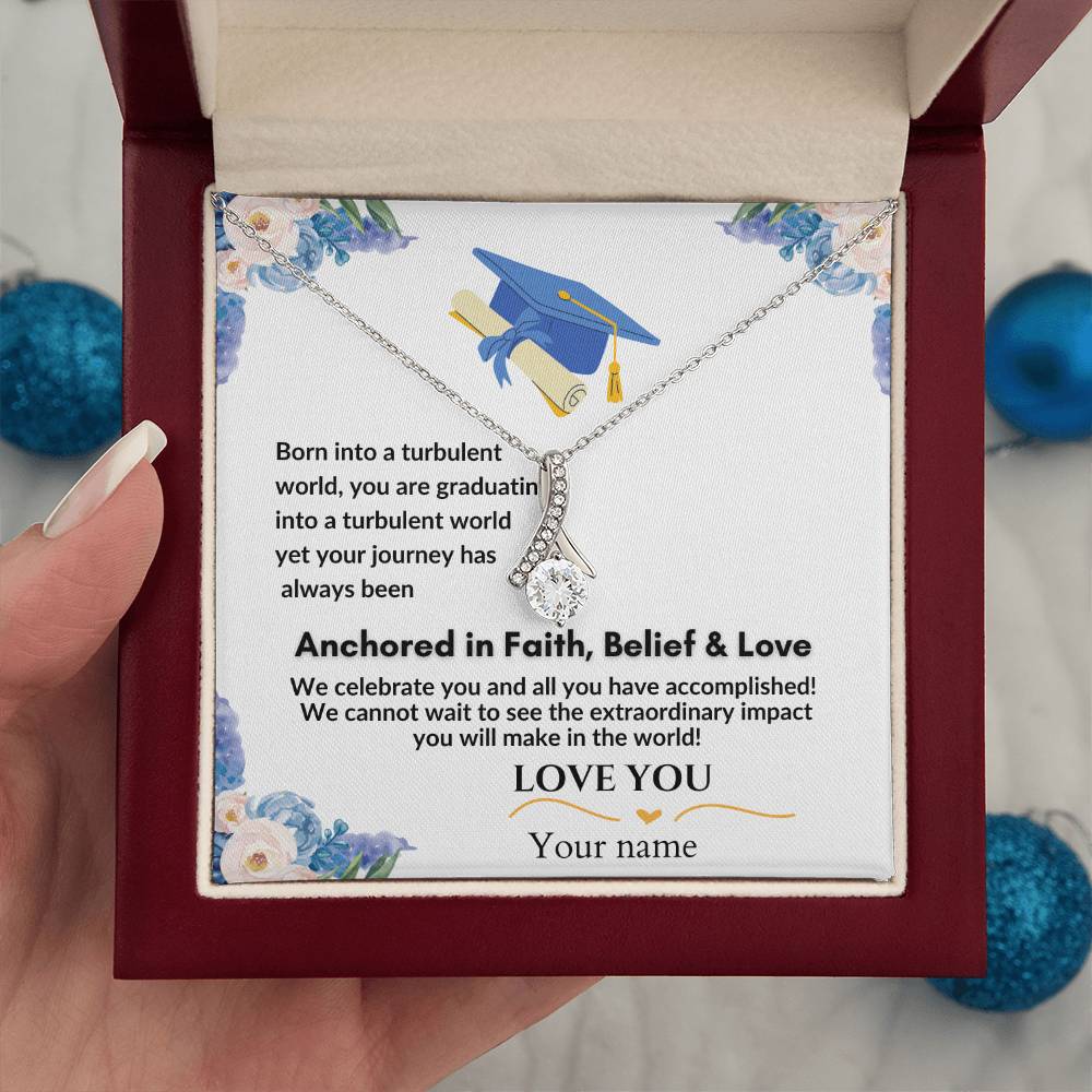 Gift for Graduation "Faith, Belief & Love" Alluring Beauty Necklace