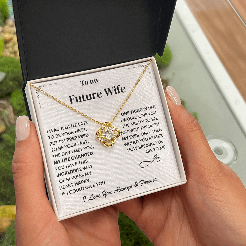 Future Wife Gift, "Always & Forever", Love Knot Necklace