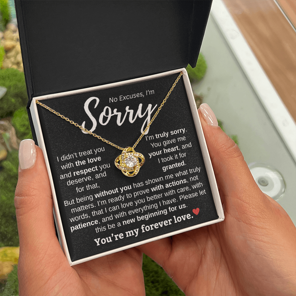 Apology Gift For Her | No Excuses, I'm Sorry | Love knot Necklace