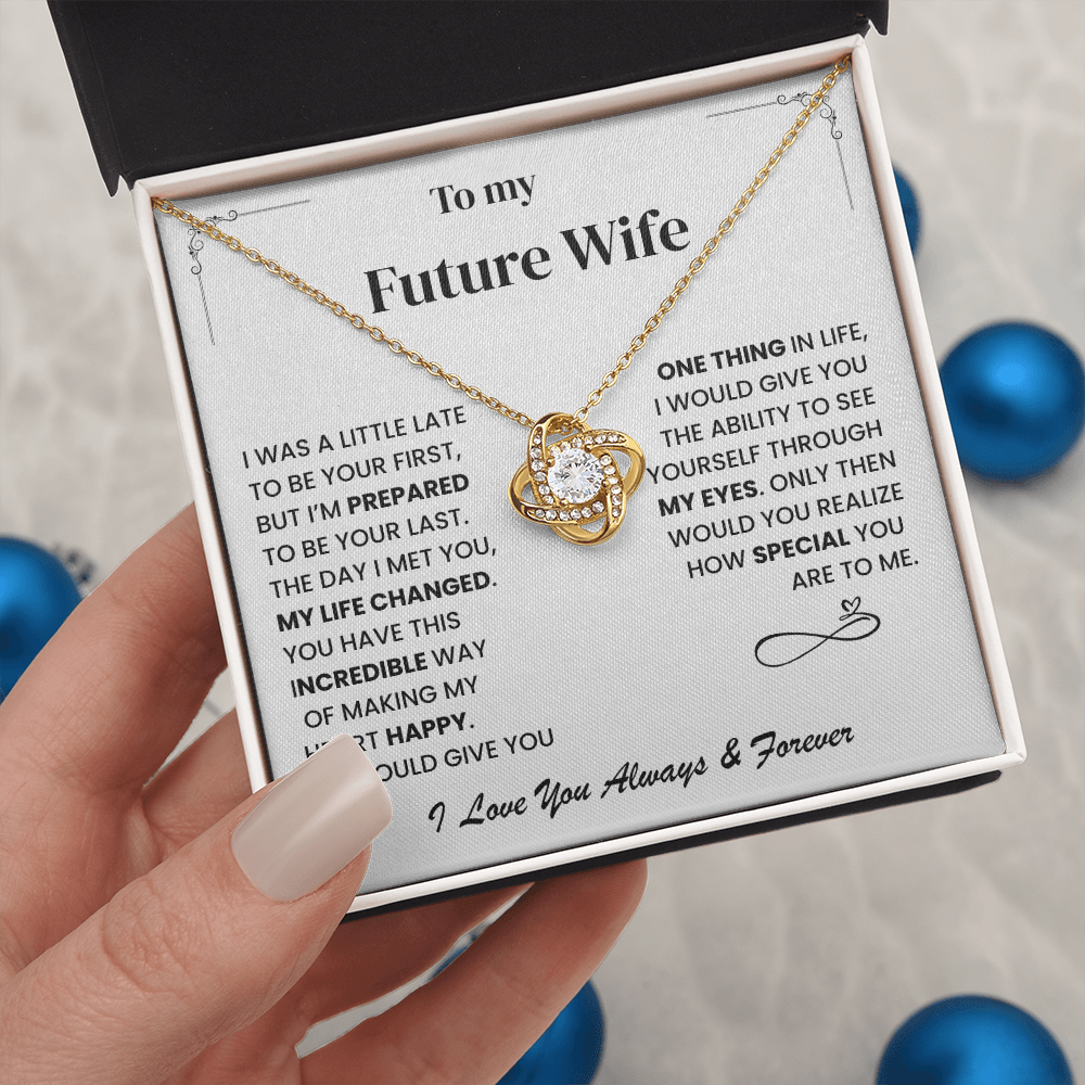 Future Wife Gift, "Always & Forever", Love Knot Necklace