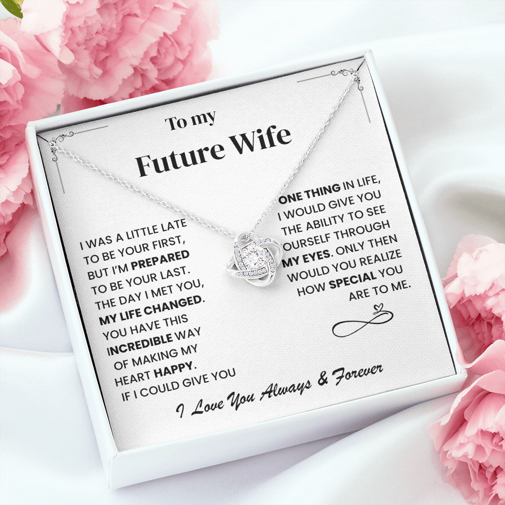Future Wife Gift, "Always & Forever", Love Knot Necklace