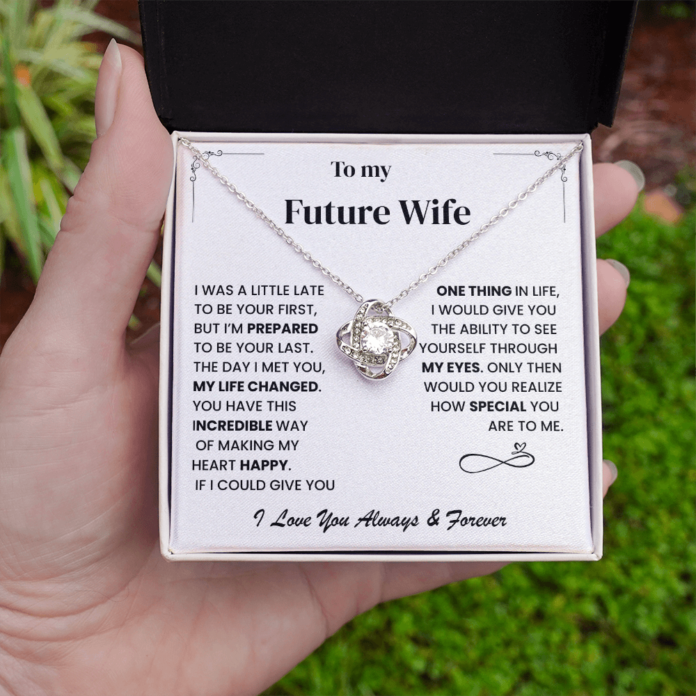 Future Wife Gift, "Always & Forever", Love Knot Necklace