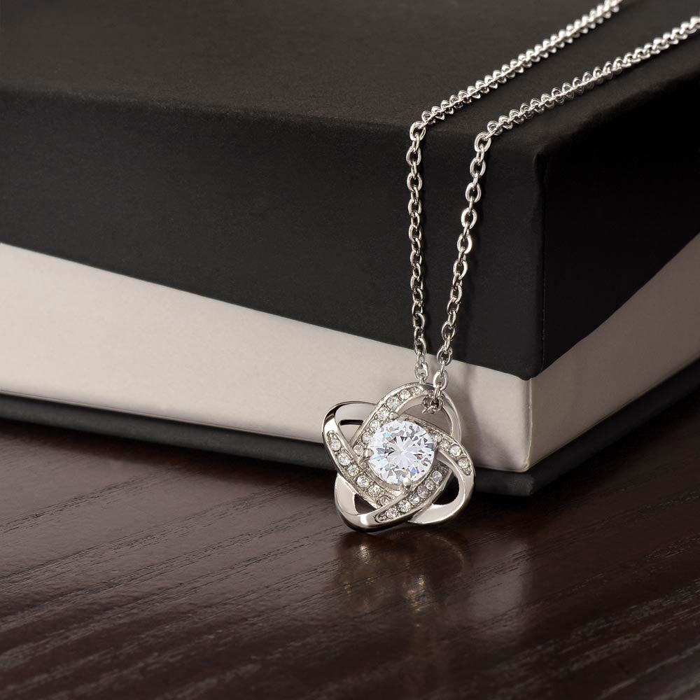 To My Daughter from Mom "Believe" Love Knot Necklace