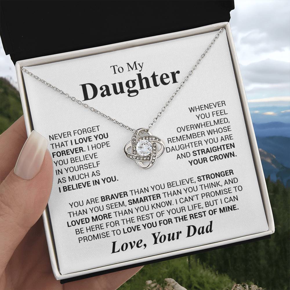 To My Daughter "Stronger than you seem" Love Knot Necklace!