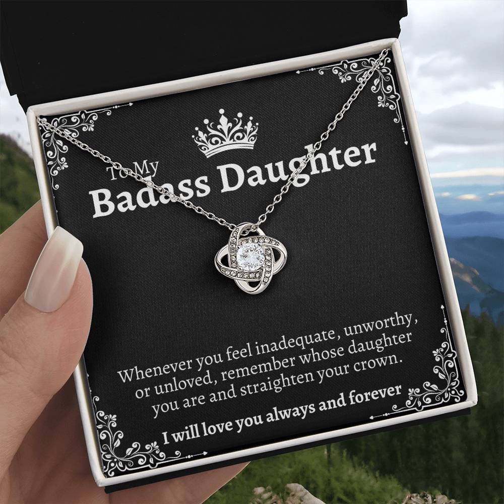 To "My Badass Daughter" Love Knot Necklace |Anniversary |Birthday |Graduation