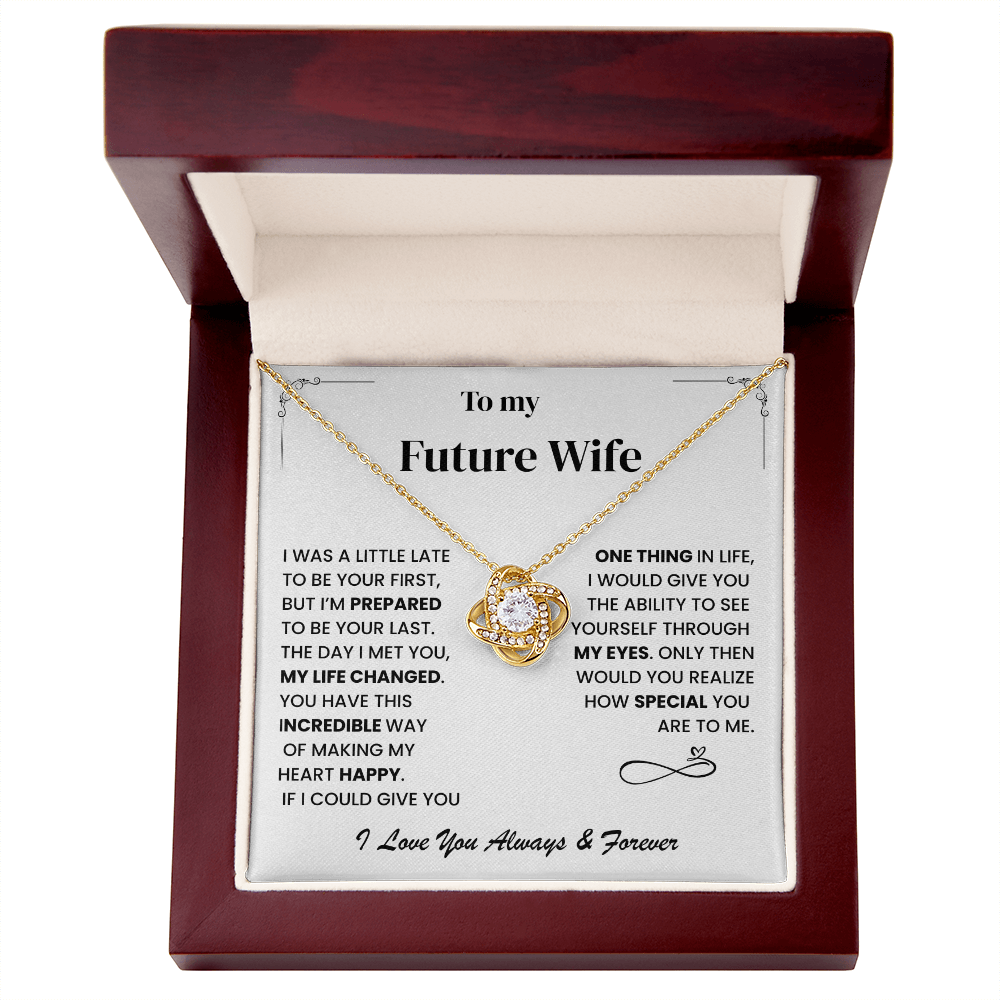 Future Wife Gift, "Always & Forever", Love Knot Necklace