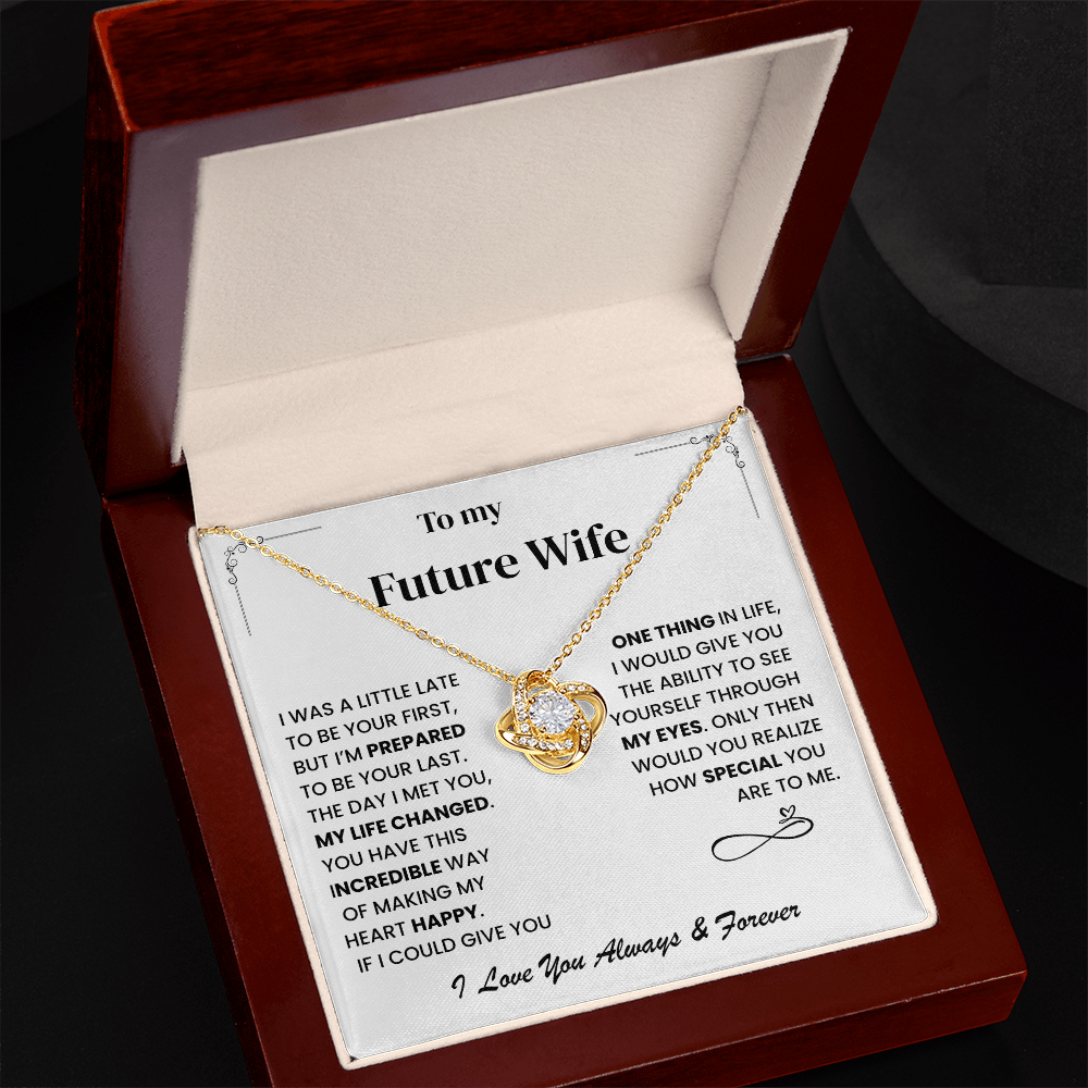 Future Wife Gift, "Always & Forever", Love Knot Necklace