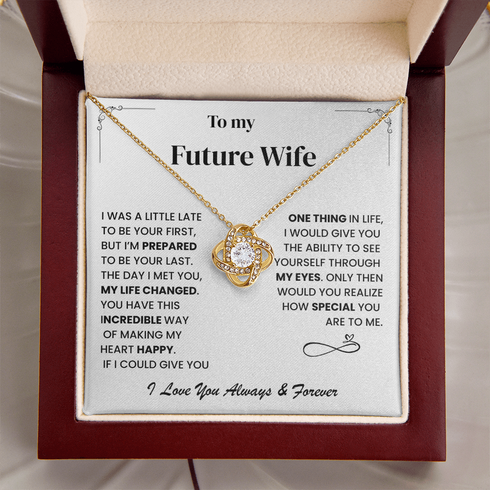 Future Wife Gift, "Always & Forever", Love Knot Necklace