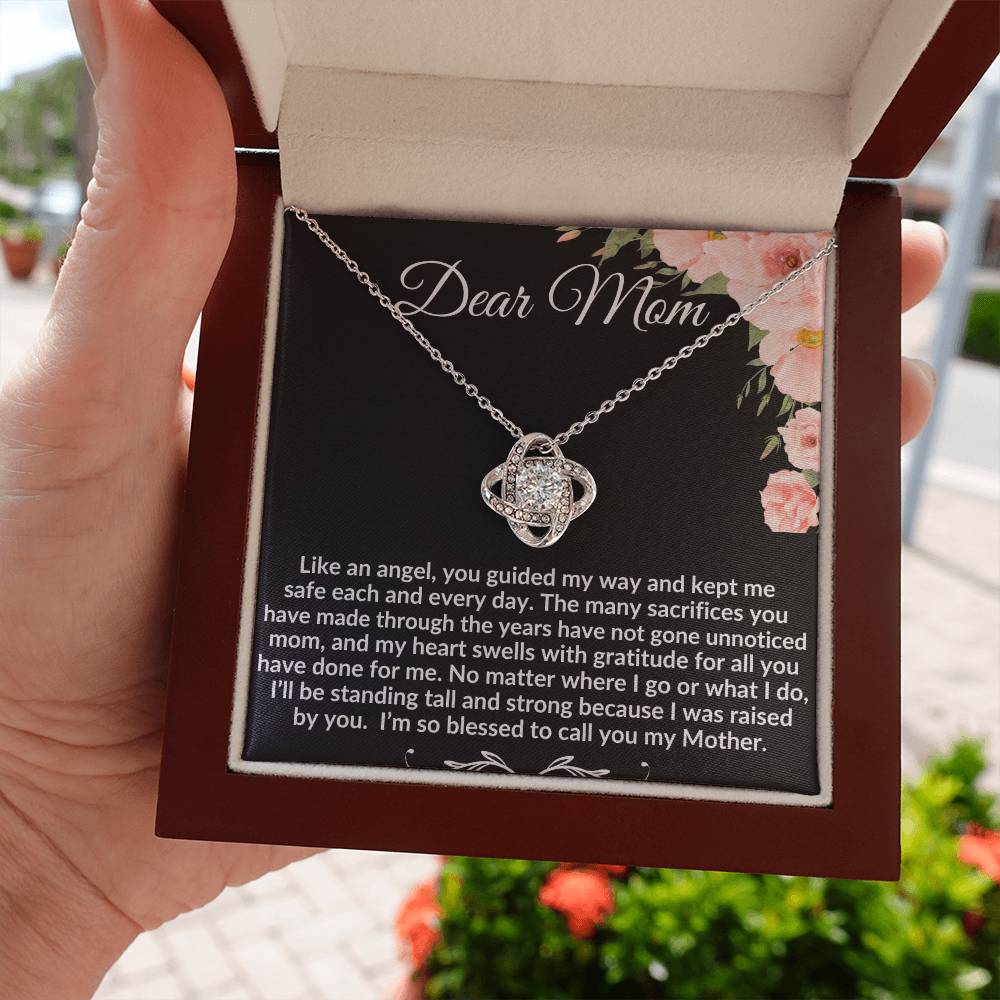 To My Mom "So Blessed to call you my Mother" Love Knot Necklace