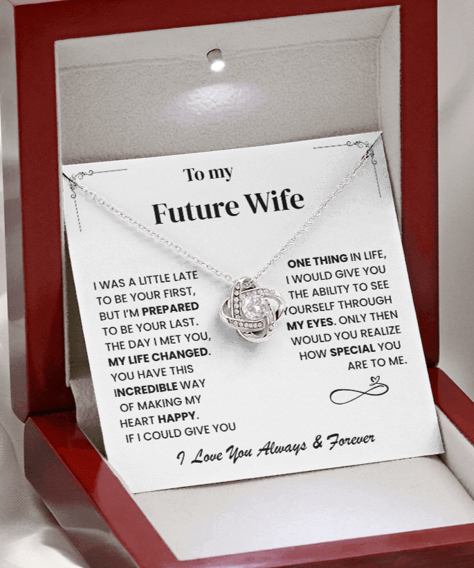 Future Wife Gift, "Always & Forever", Love Knot Necklace