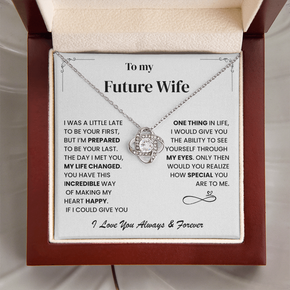 Future Wife Gift, "Always & Forever", Love Knot Necklace
