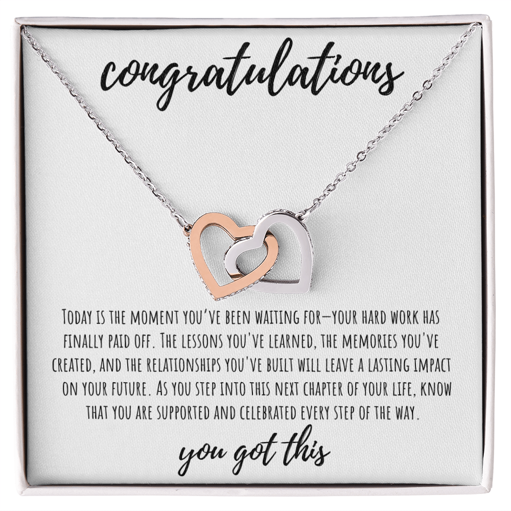 Graduation Class of 2025, Grad necklace, High school grads, College grads | Interlocking Hearts Necklace