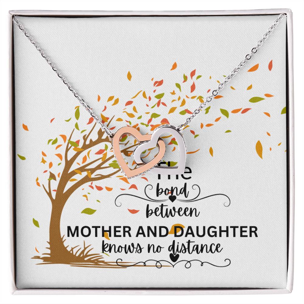 To My Daughter " The Bond Between" Interlocking Hearts Necklace