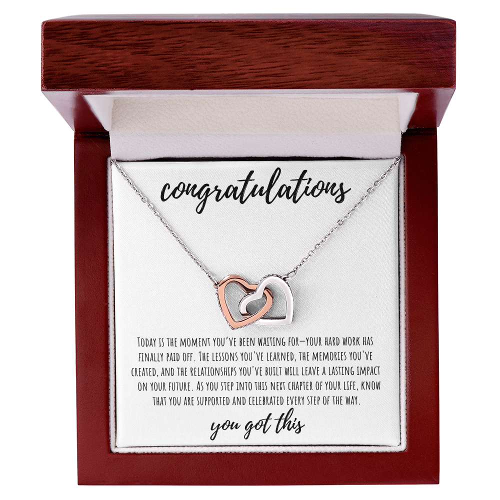 Graduation Class of 2025, Grad necklace, High school grads, College grads | Interlocking Hearts Necklace