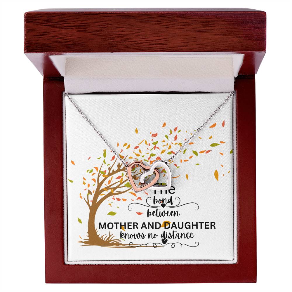 To My Daughter " The Bond Between" Interlocking Hearts Necklace