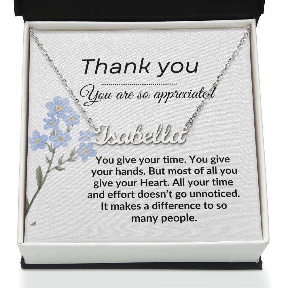 To my Wife "Thank You" Custom Name Necklace