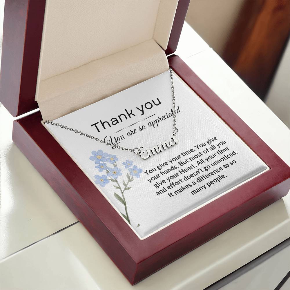 To my Wife "Thank You" Custom Name Necklace