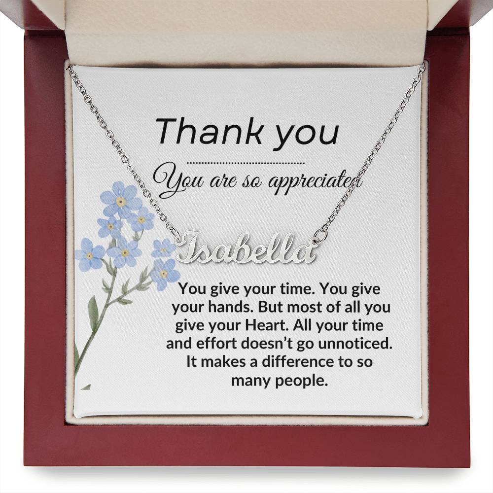 To my Wife "Thank You" Custom Name Necklace