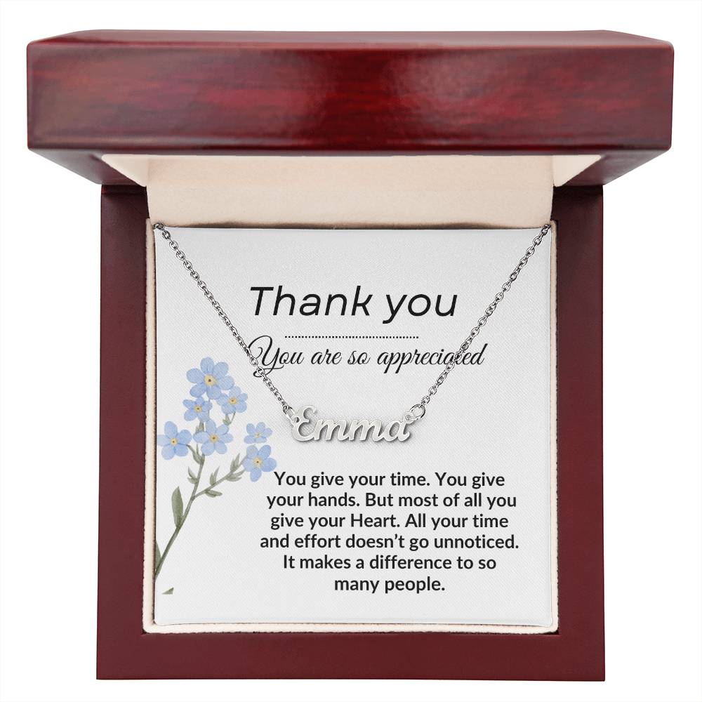 To my Wife "Thank You" Custom Name Necklace