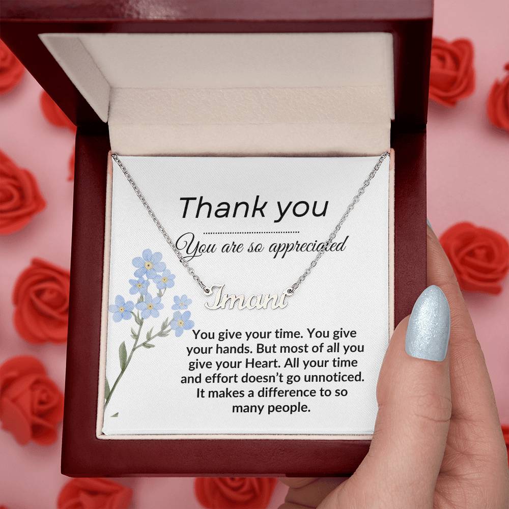 To my Wife "Thank You" Custom Name Necklace