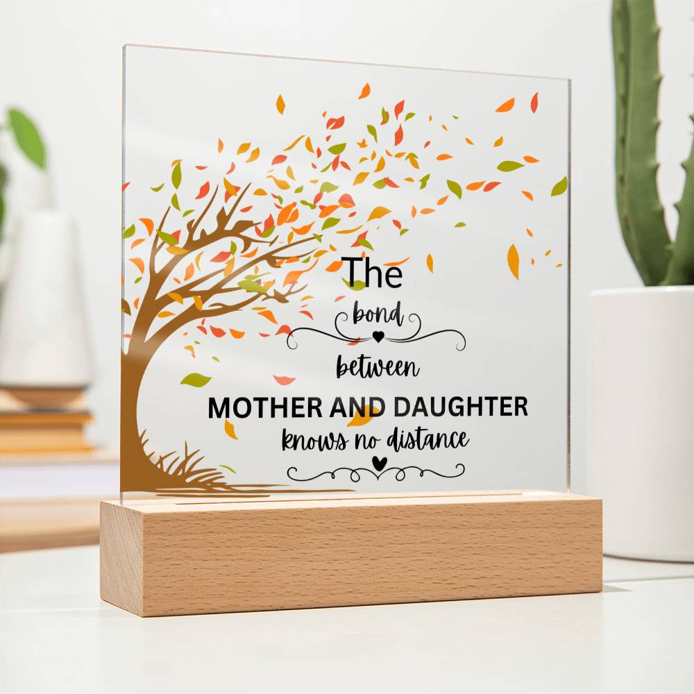 To My Mom from Daughter "The Bond Between Us" Acrylic Square Plaque