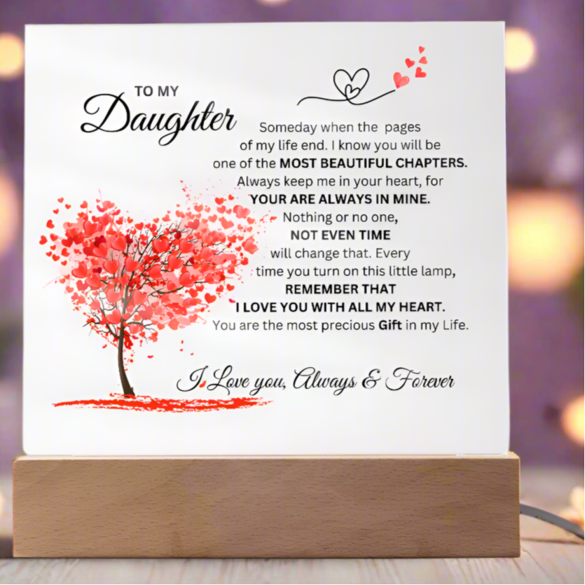 To My Daughter " The Most Precious Gift in My Life" Acrylic Nite Lite Plaque