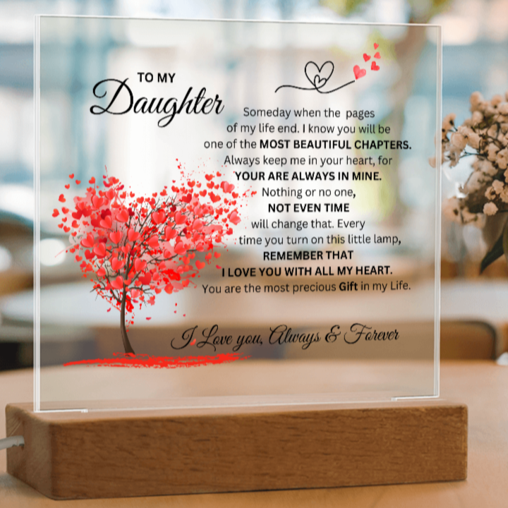 To My Daughter " The Most Precious Gift in My Life" Acrylic Nite Lite Plaque
