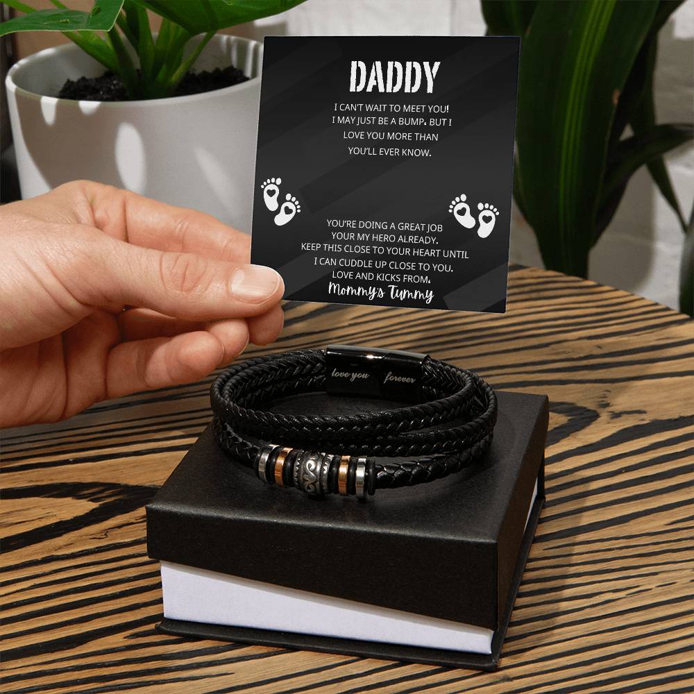 To Daddy "I Can't Wait to Meet You" Love You Forever Bracelet