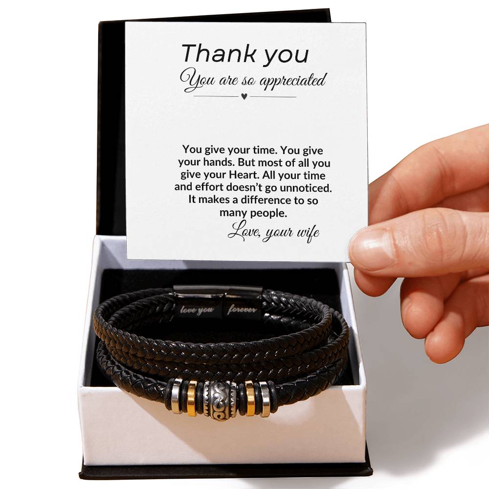 To My Husband "Thank You" Love You Forever Bracelet