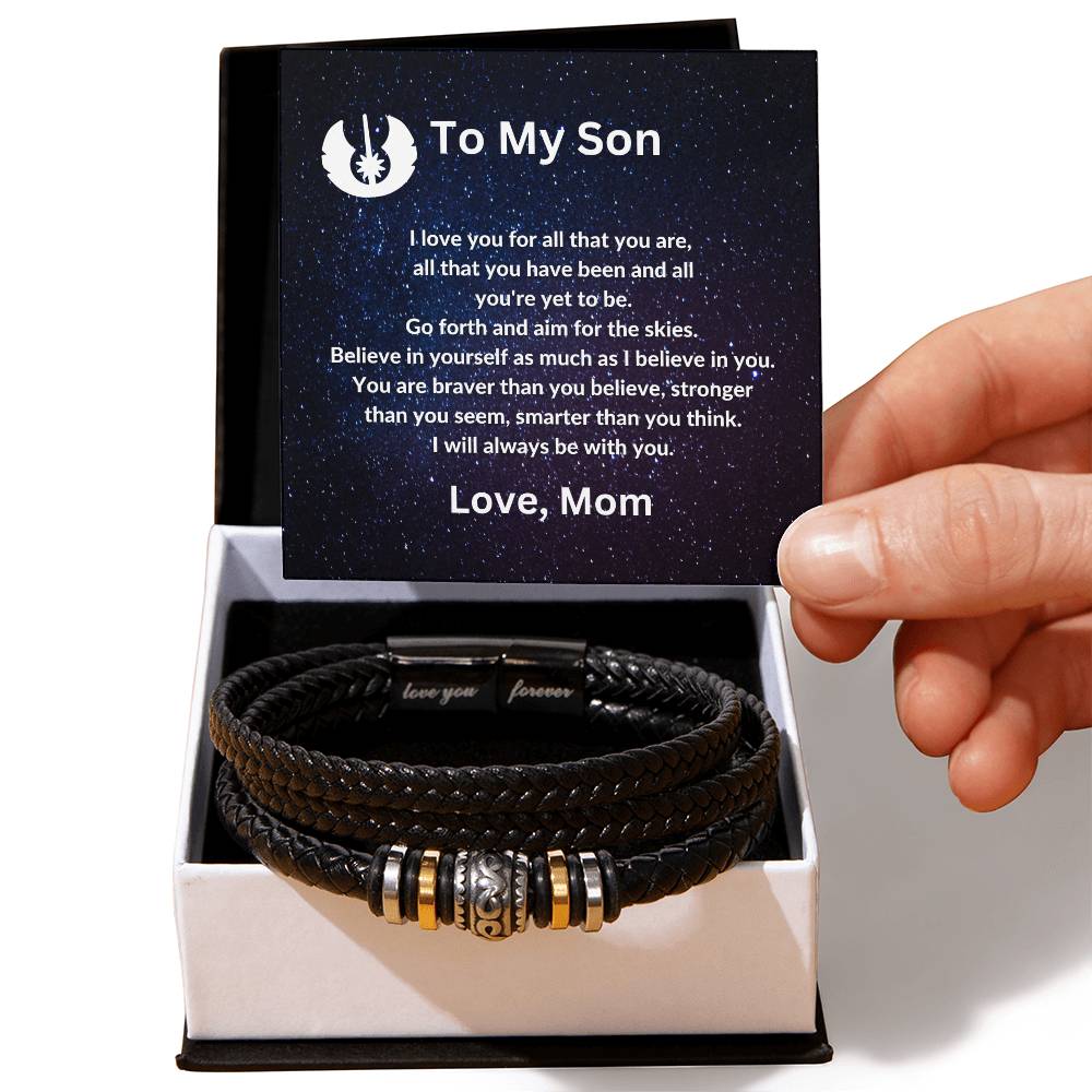 To My Son from Mom "Love you for all that you are" Love you Forever Bracelet
